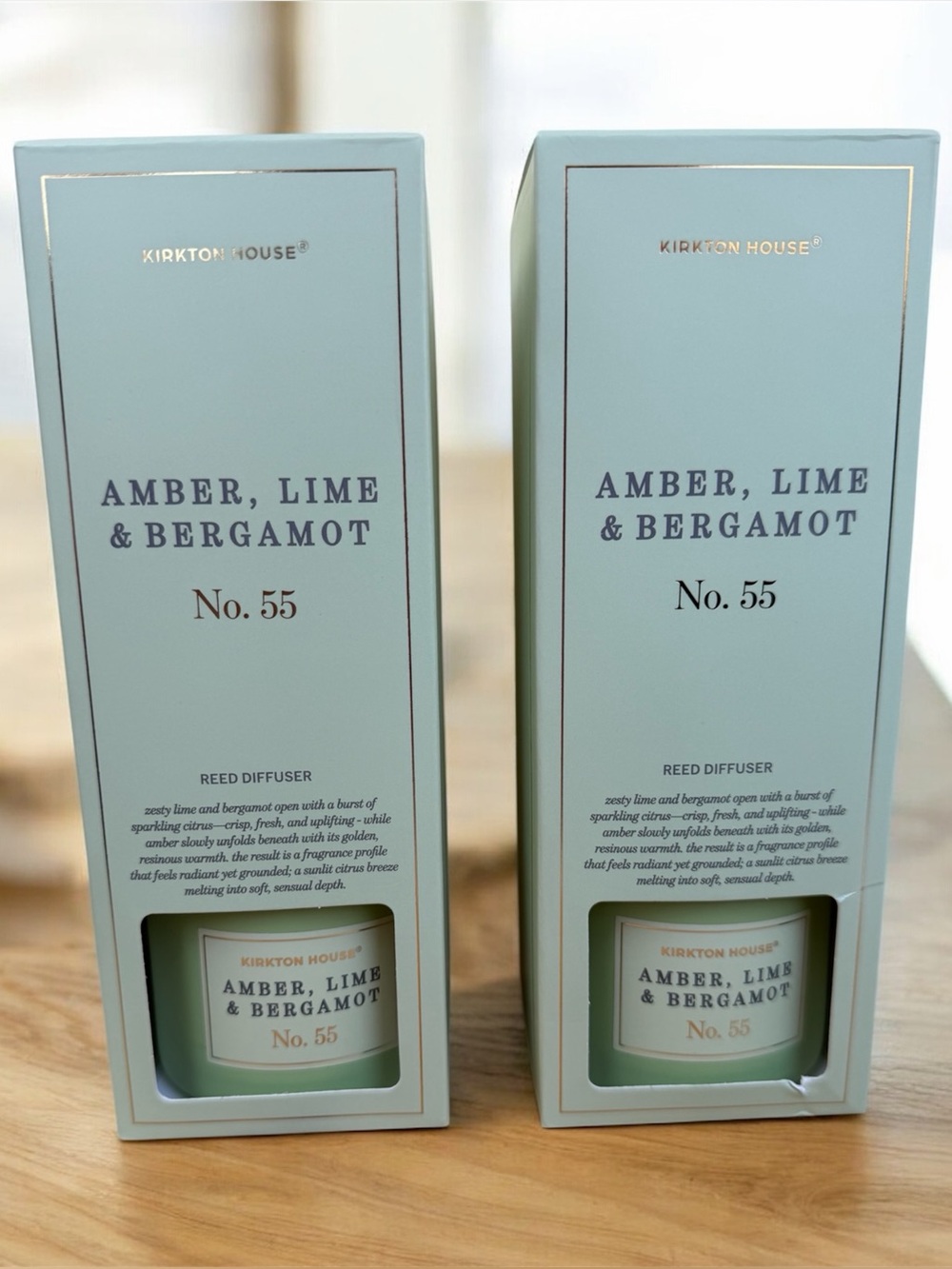 KIRKTON HOUSE No.55 Amber, Lime & Bergamot Diffuser Set of 2